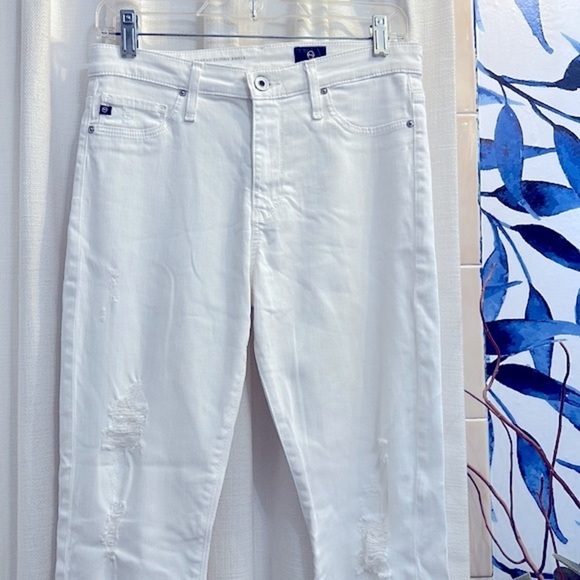 Women’s White Adriano Goldschmied Distressed Farrah Skinny Ankle Jeans Size 28 - Picture 2 of 10